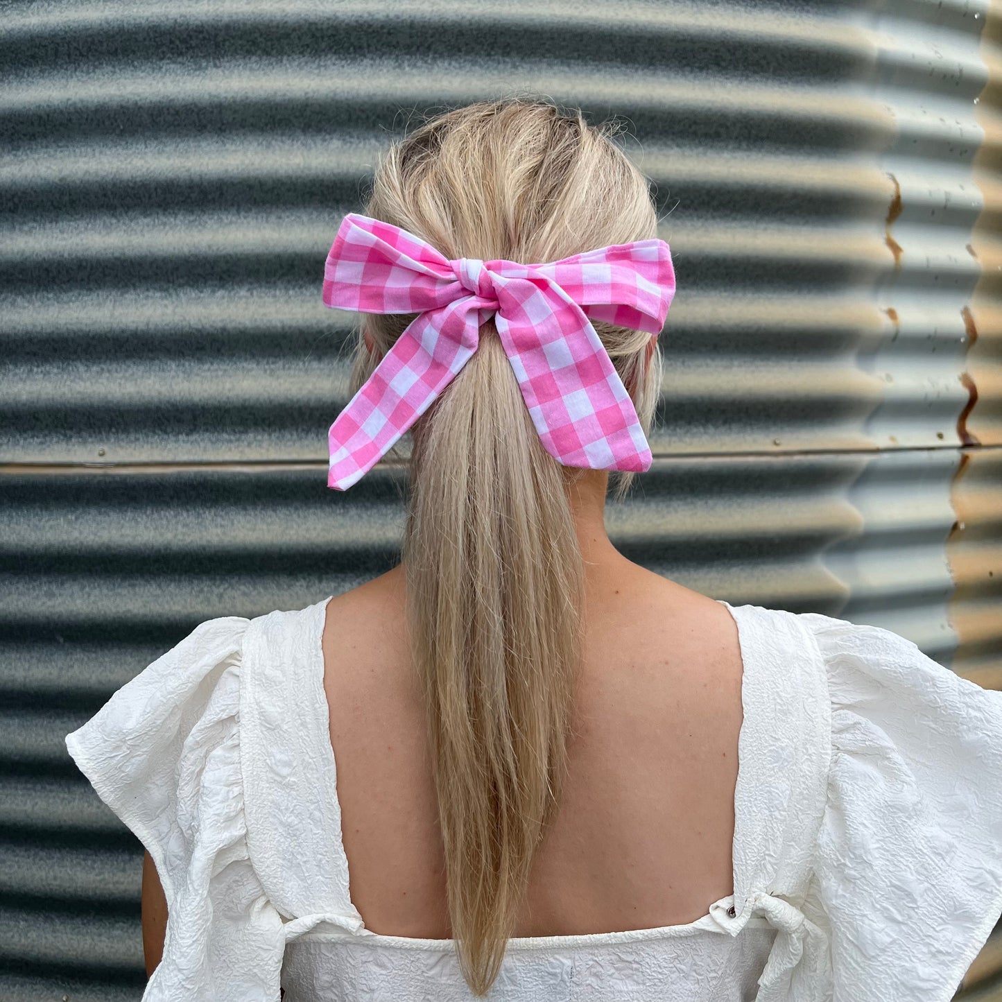 Pale Pink & White Gingham - Tie