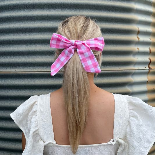 Pale Pink & White Gingham - Tie