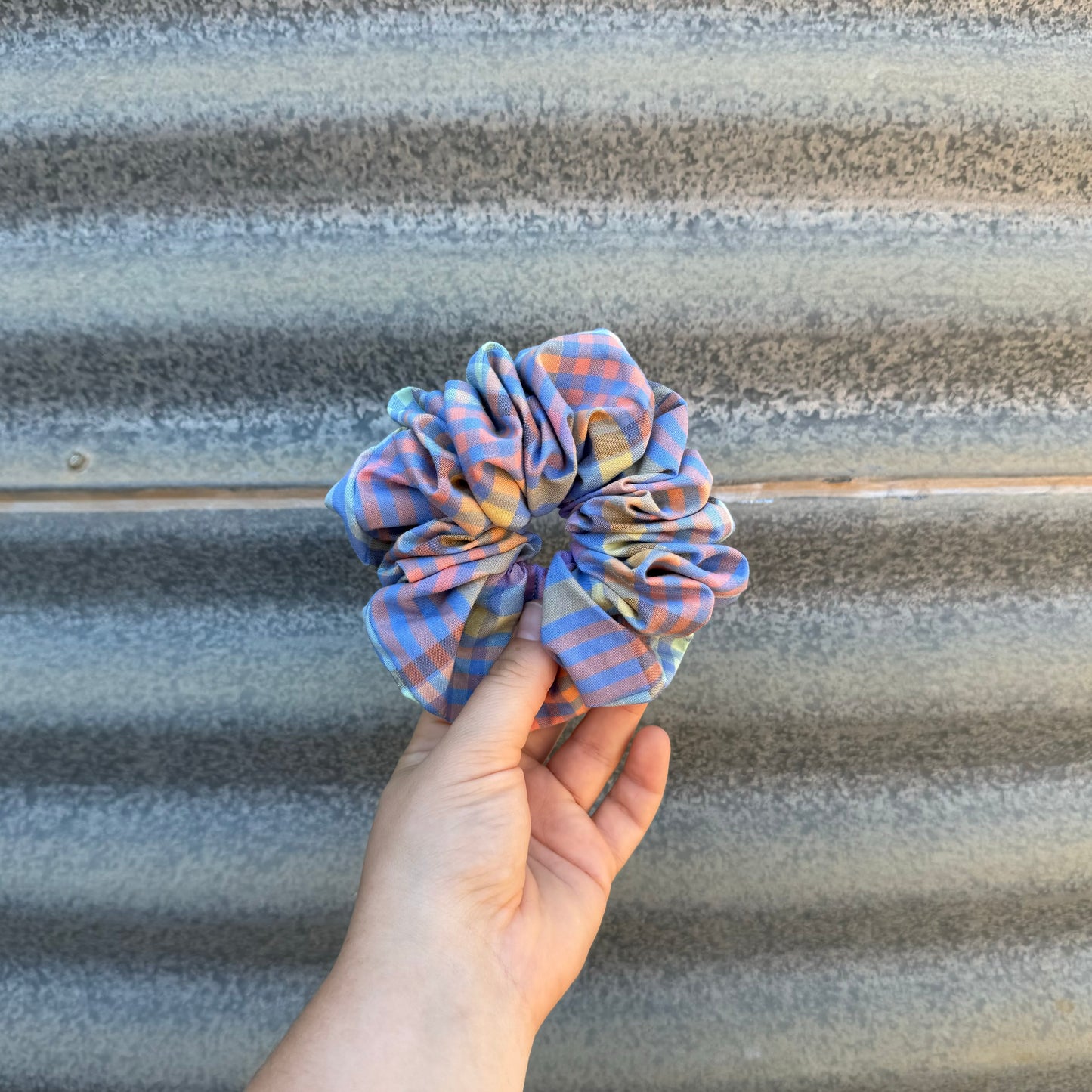 Multicoloured Check - Scrunchie