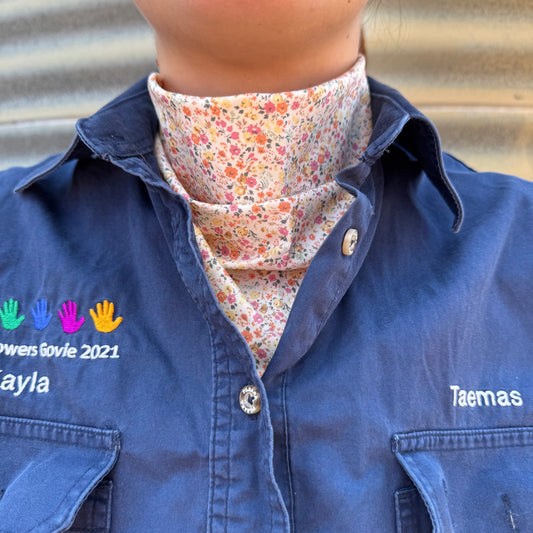 Neutral Floral - Adult Neck Scarf