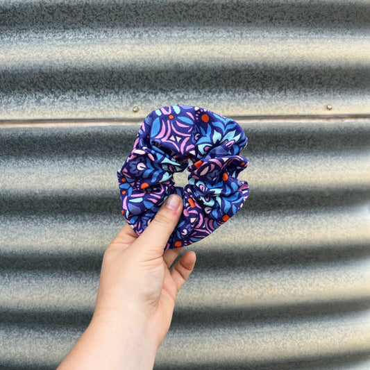 Purple Floral - Scrunchie