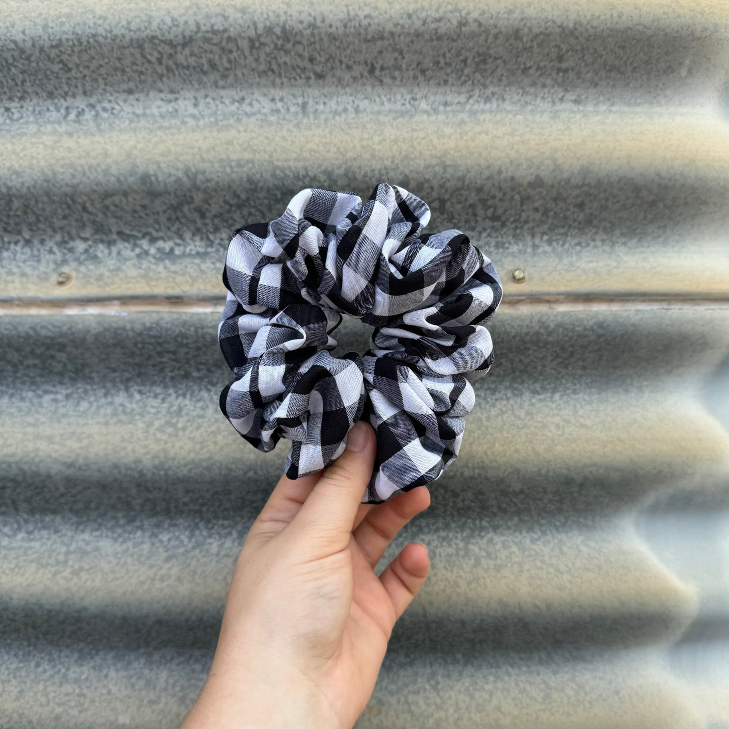 Black & White Gingham - Scrunchie