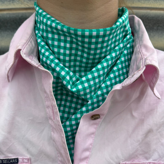 Mint & White Gingham - Adult Neck Scarf