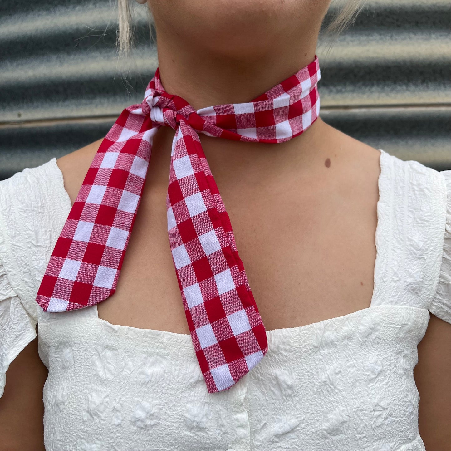 Red & White Gingham - Tie