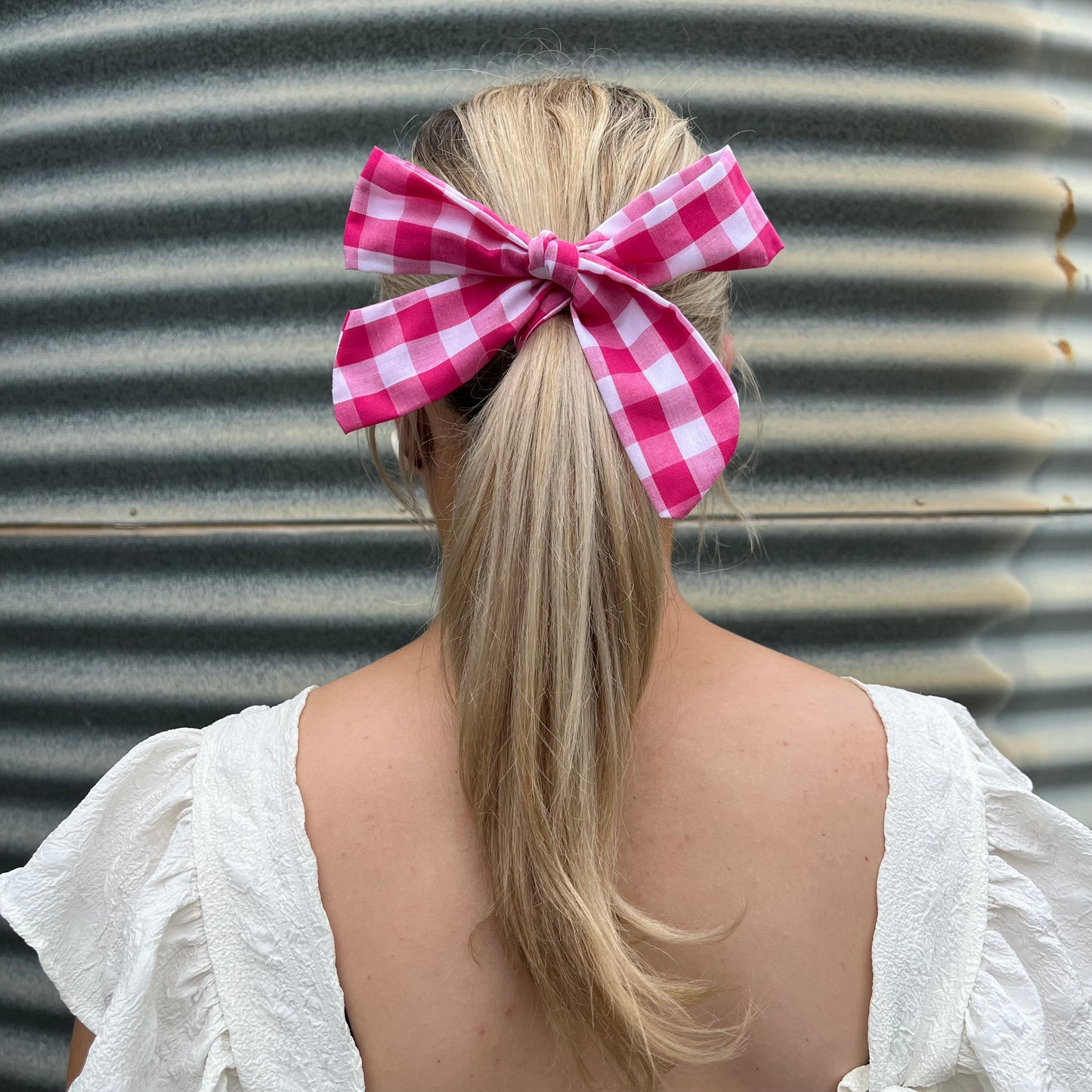 Hot Pink & White Gingham - Tie