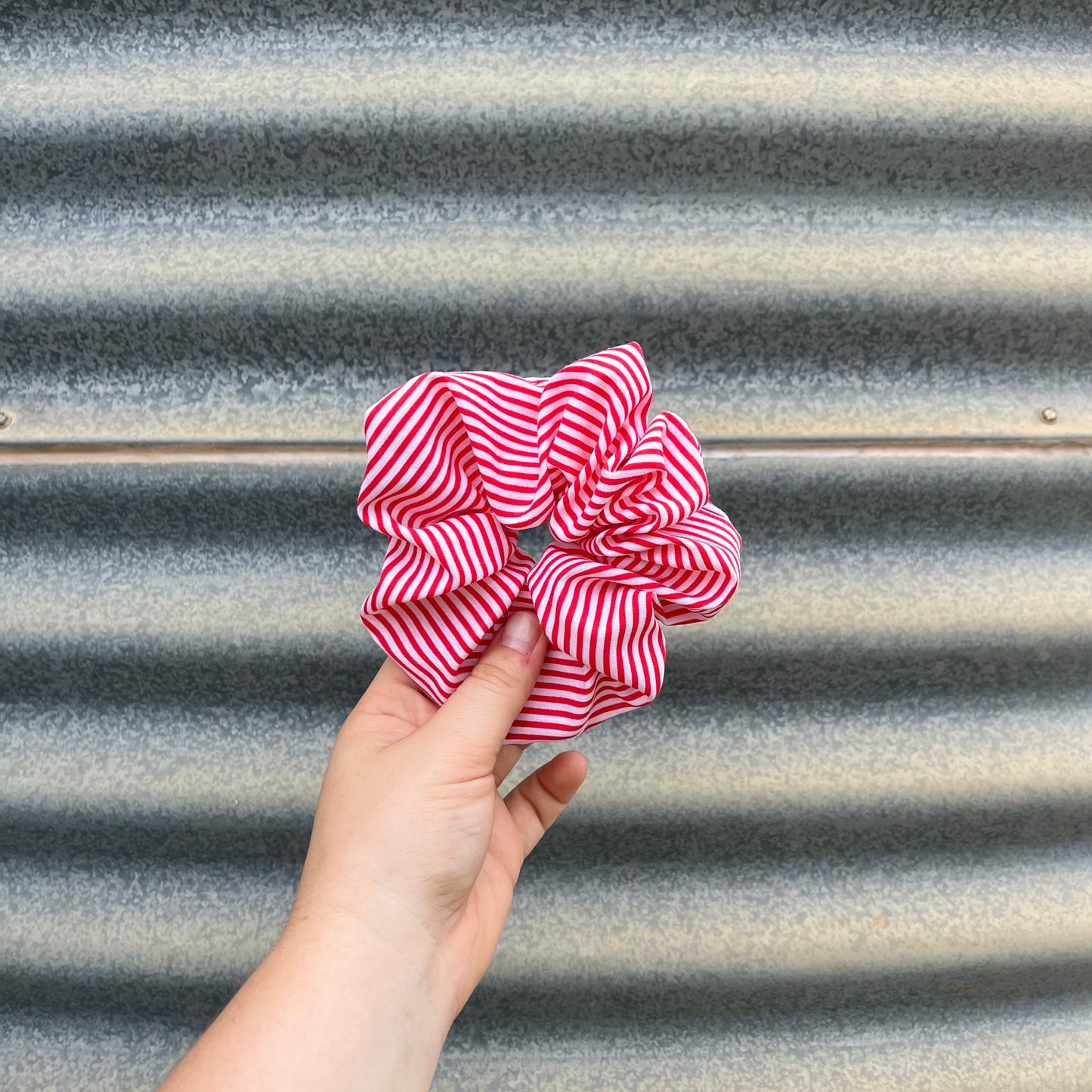 Red & White Stripe - Scrunchie