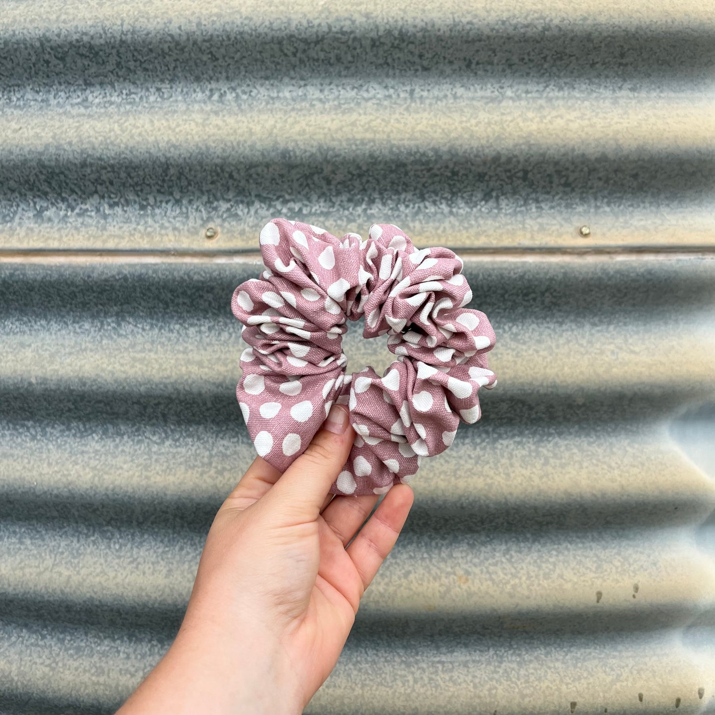 Pink & White Polkadot - Scrunchie