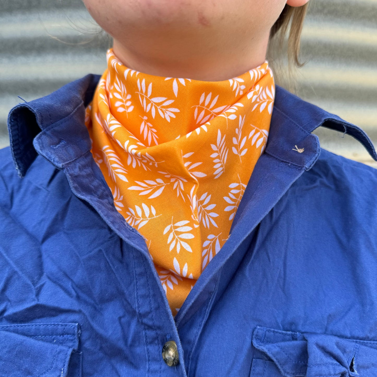 Orange Ferns - Adult Neck Scarf