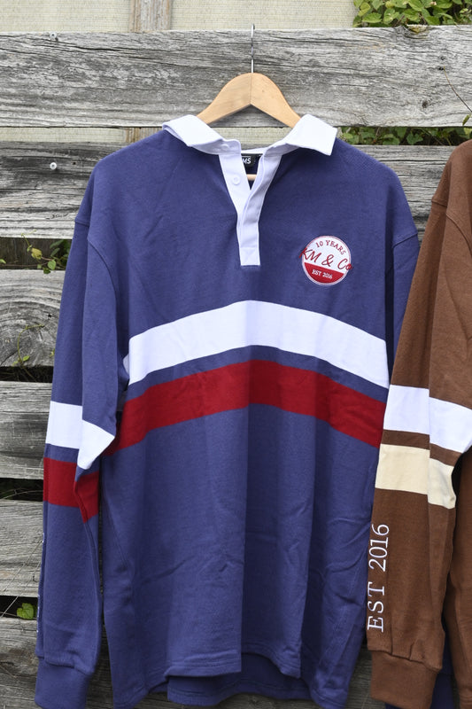 Navy, White & Red - Rugby Jumper