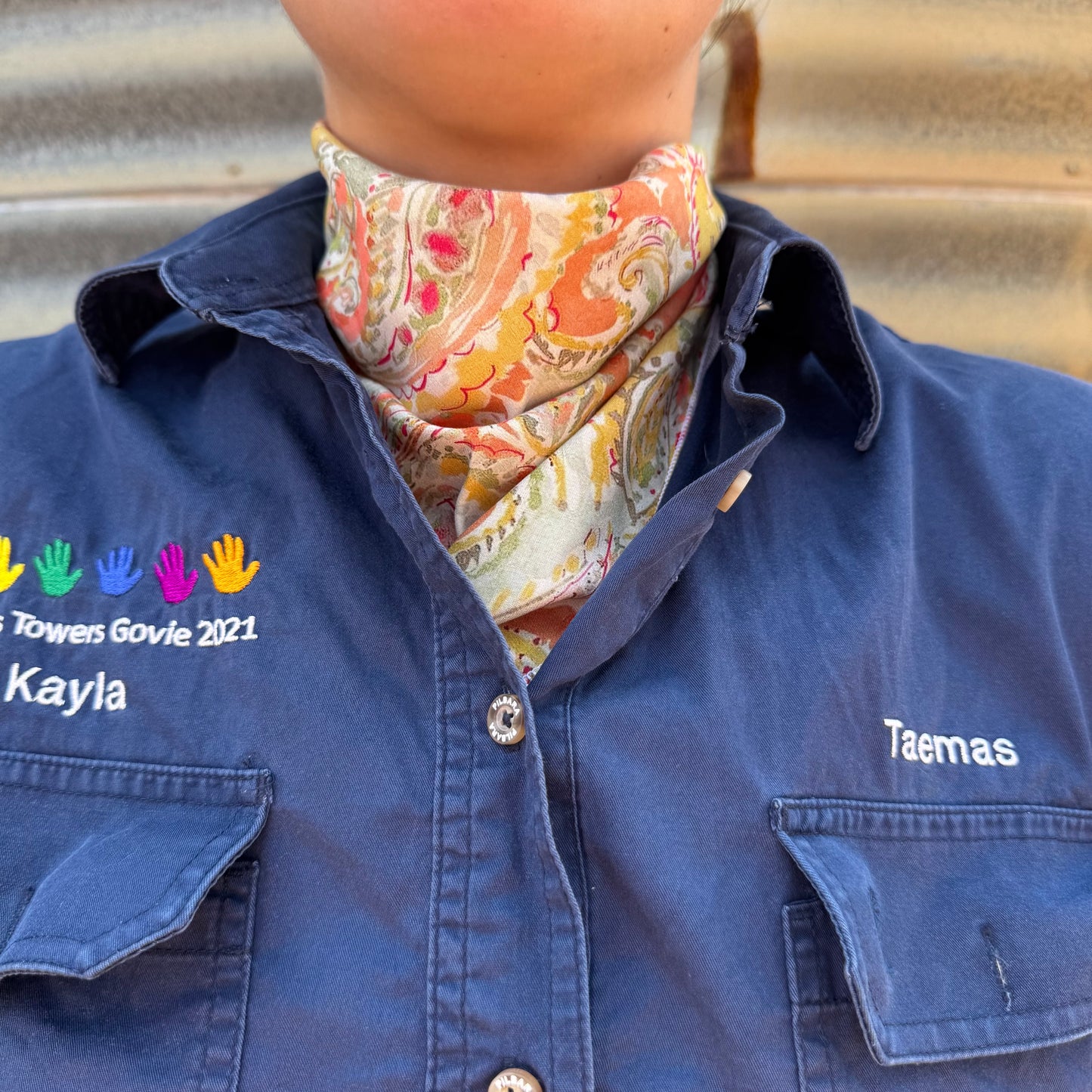 Orange Paisley - Adult Neck Scarf