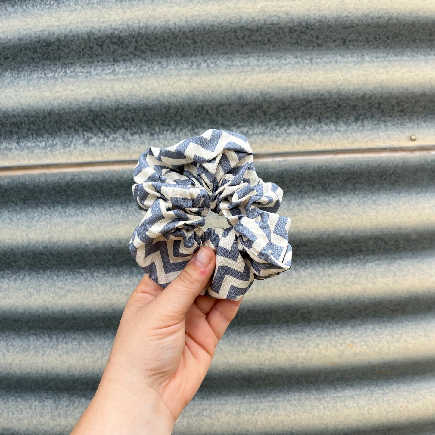 Grey & White Zigzag - Scrunchies