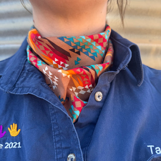 Brown Aztec - Adult Neck Scarf