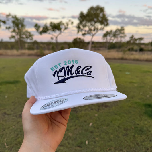 New White & Blue Snapback Cap