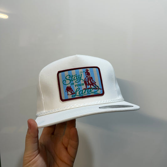 Stay In Your Lane Cap - WHITE