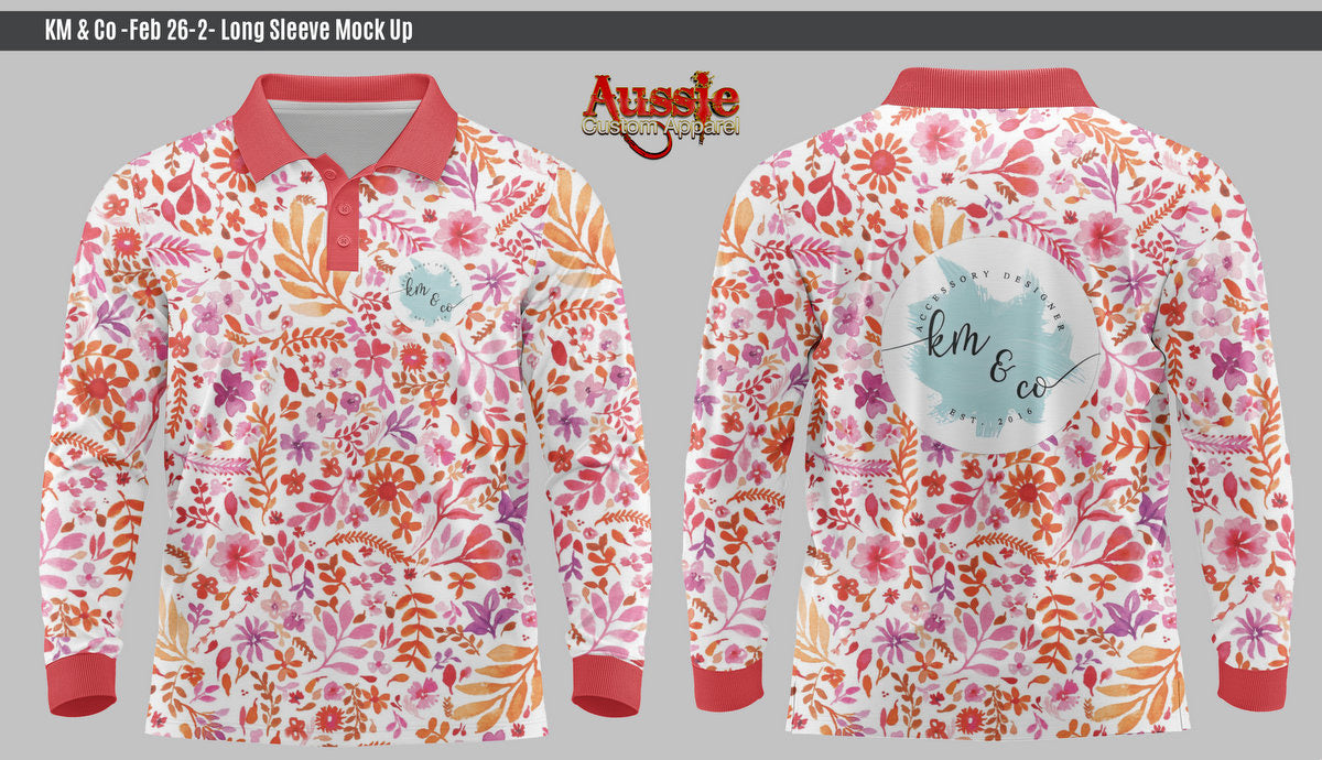 PRE-ORDER - Red Floral KM & Co Fishing Shirt