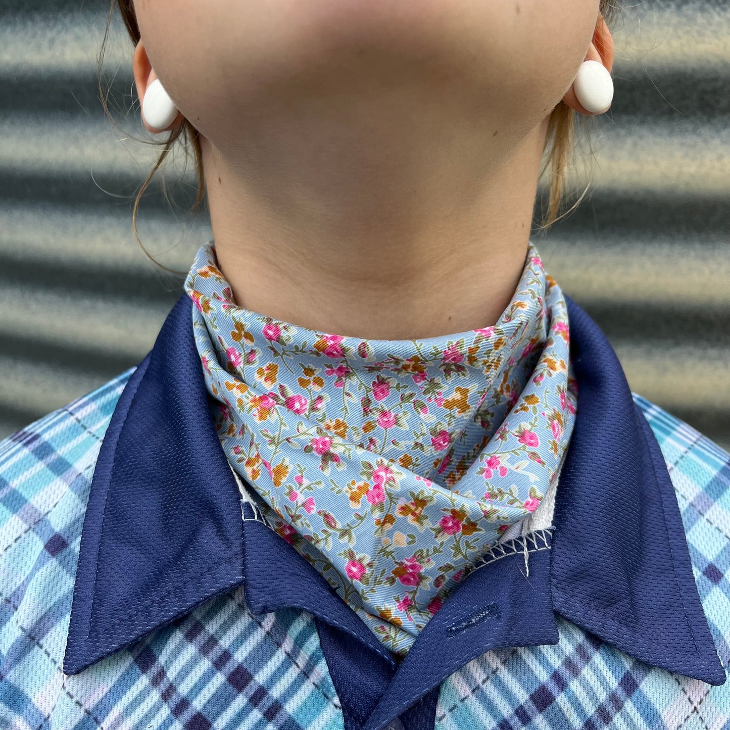 Blue Floral - Kids Neck Scarf